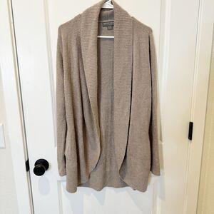 Barefoot Dreams CozyChic Light Circle Lounge Cardigan Open Front Beige Women’s M